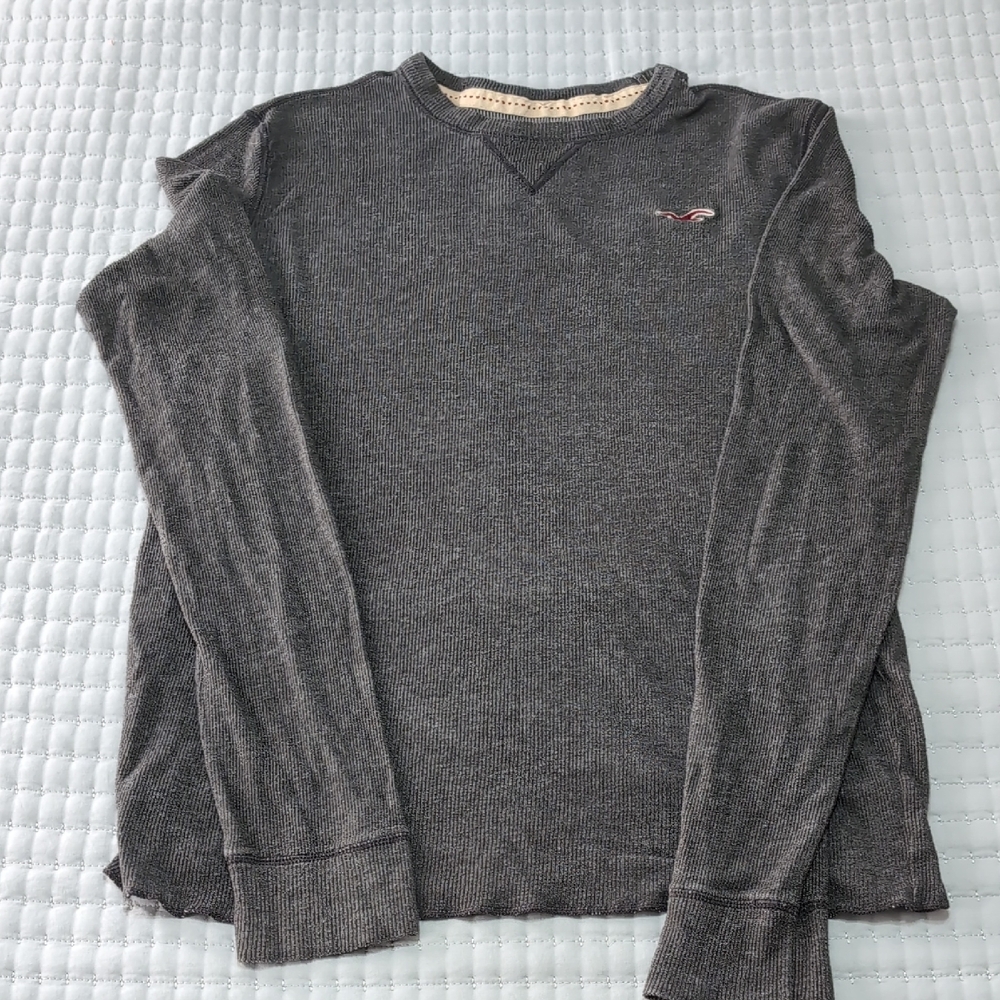 Hollister Black and White Striped Shirt